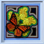 Sweet Monarch. Media: layered and glued laser cut card stock.