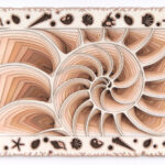 Media: layered and glued laser cut card stock.